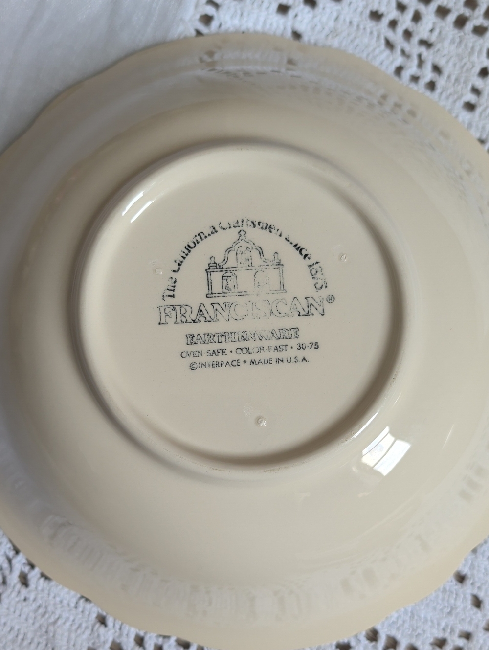 Franciscan Earthenware Desert Rose Serving Bowl - Picture 6 of 6